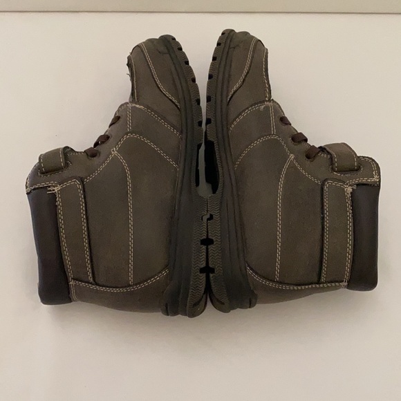 Sonoma Youth Boys  Lace Up Faux Leather Ankle Brown Boots Size 5 - Picture 4 of 10